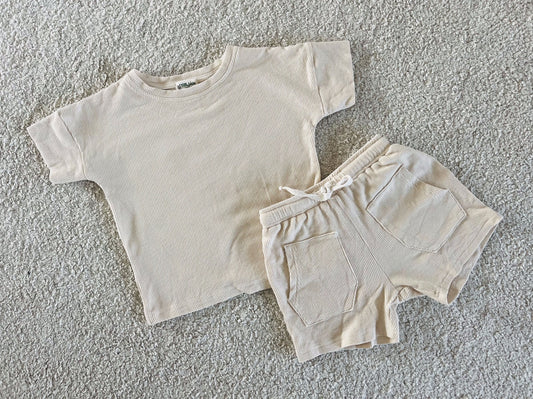 Waffle set Beige