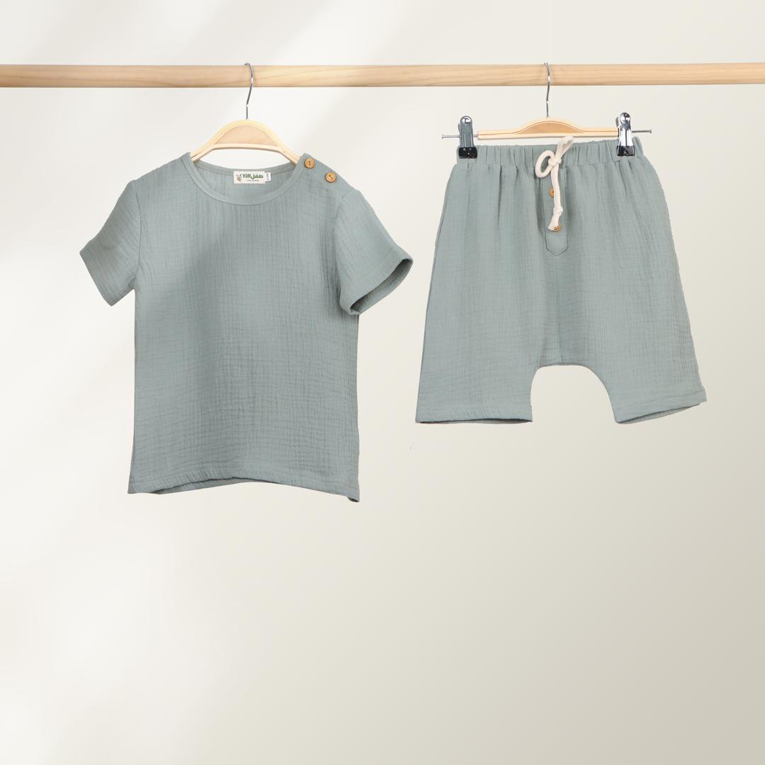 Soft cotton set light blue